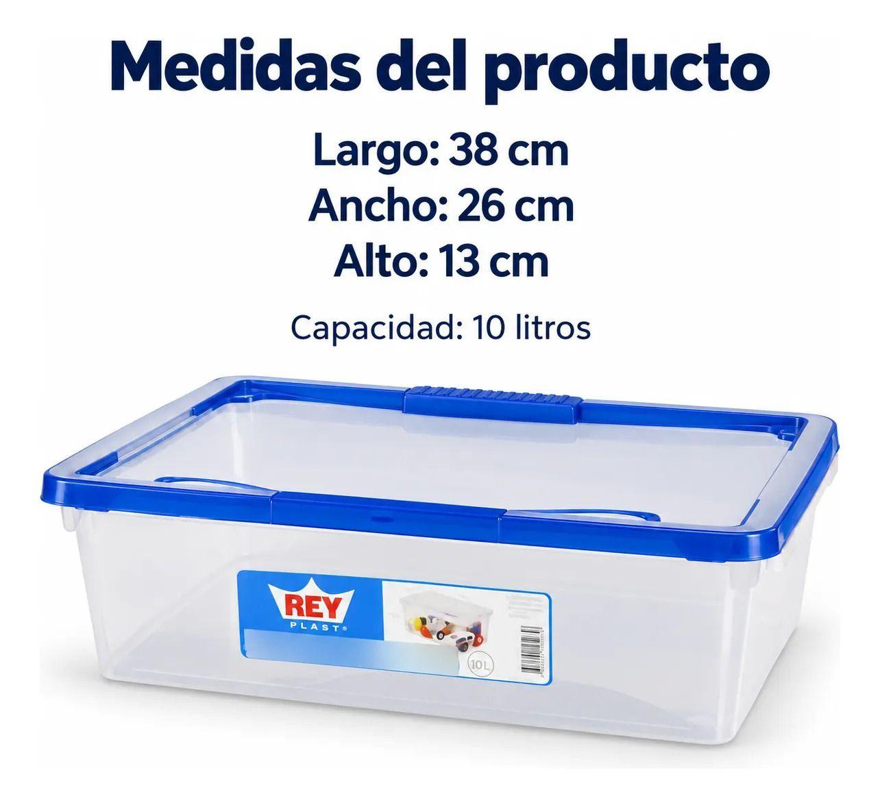 Caja Organizadora Plastica 10 Litros con Tapa Apilable-0