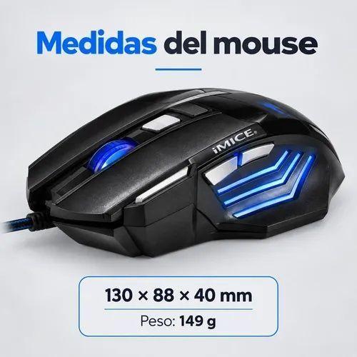 Kit Teclado y Mouse Gamer iMICE AN300 con Cable RGB Negro-2