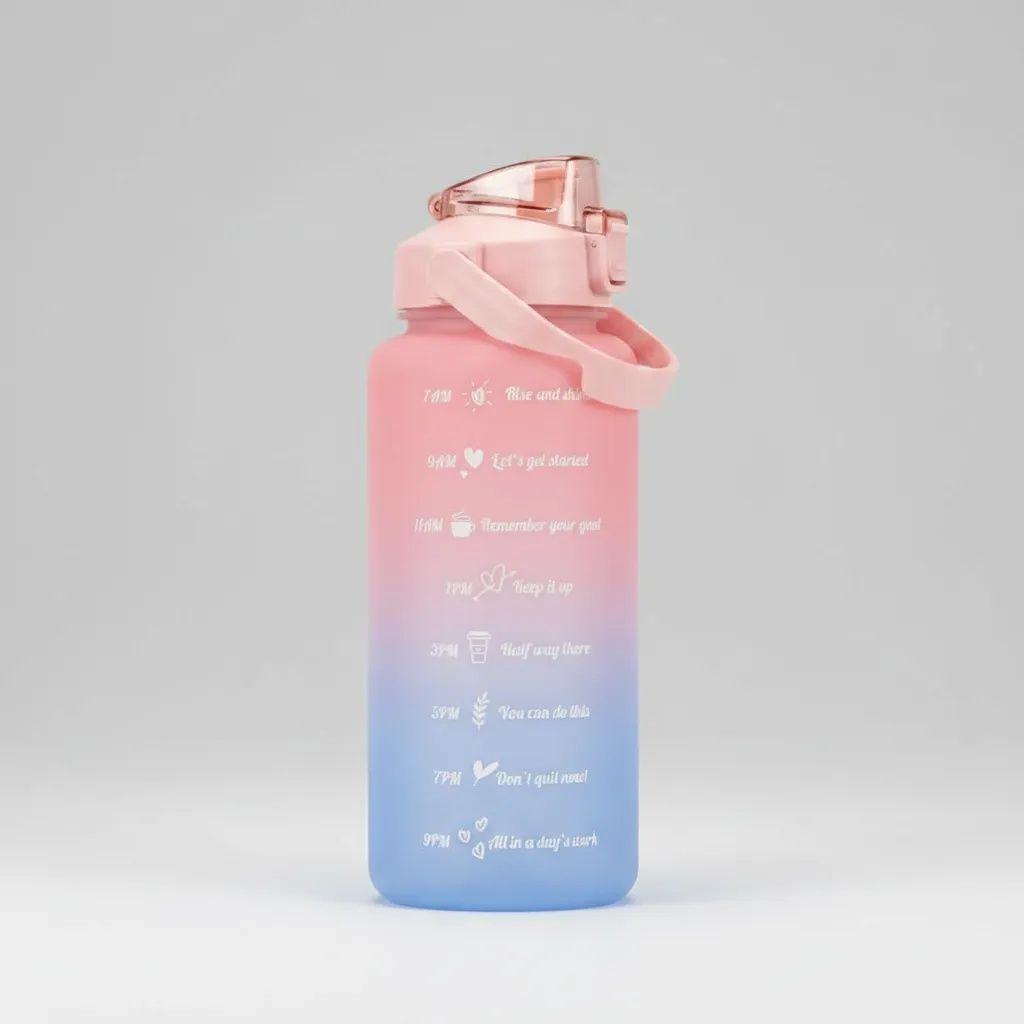 Set 3 Botellas Deportivas Motivacionales Rosa Principal 2 Litros-1
