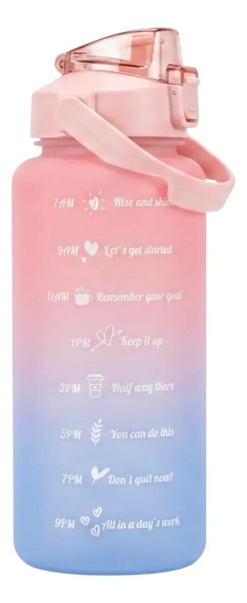 Set 3 Botellas Deportivas Motivacionales Rosa Principal 2 Litros-2