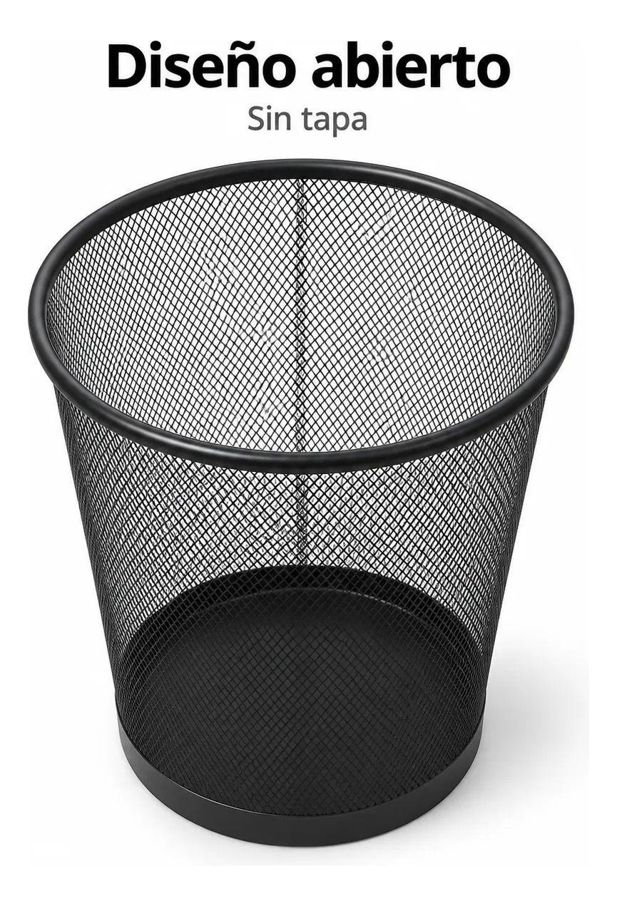 Papelera Metalica de Malla Negra 26 5 cm para Oficina-2