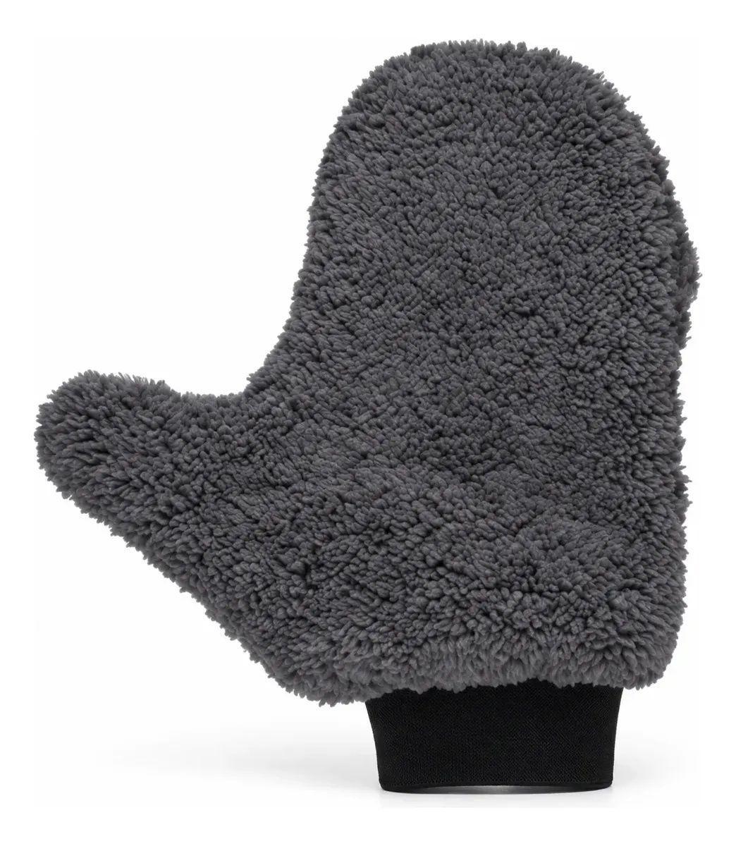 Guante de Microfibra Gris 23 x 21 cm para Lavado de Auto-0