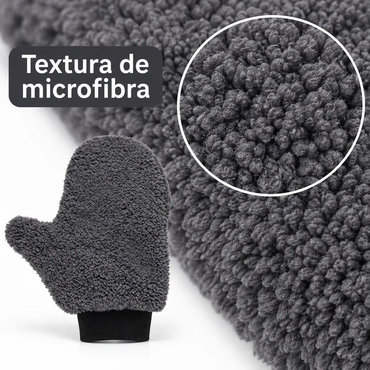 Guante de Microfibra Gris 23 x 21 cm para Lavado de Auto-2