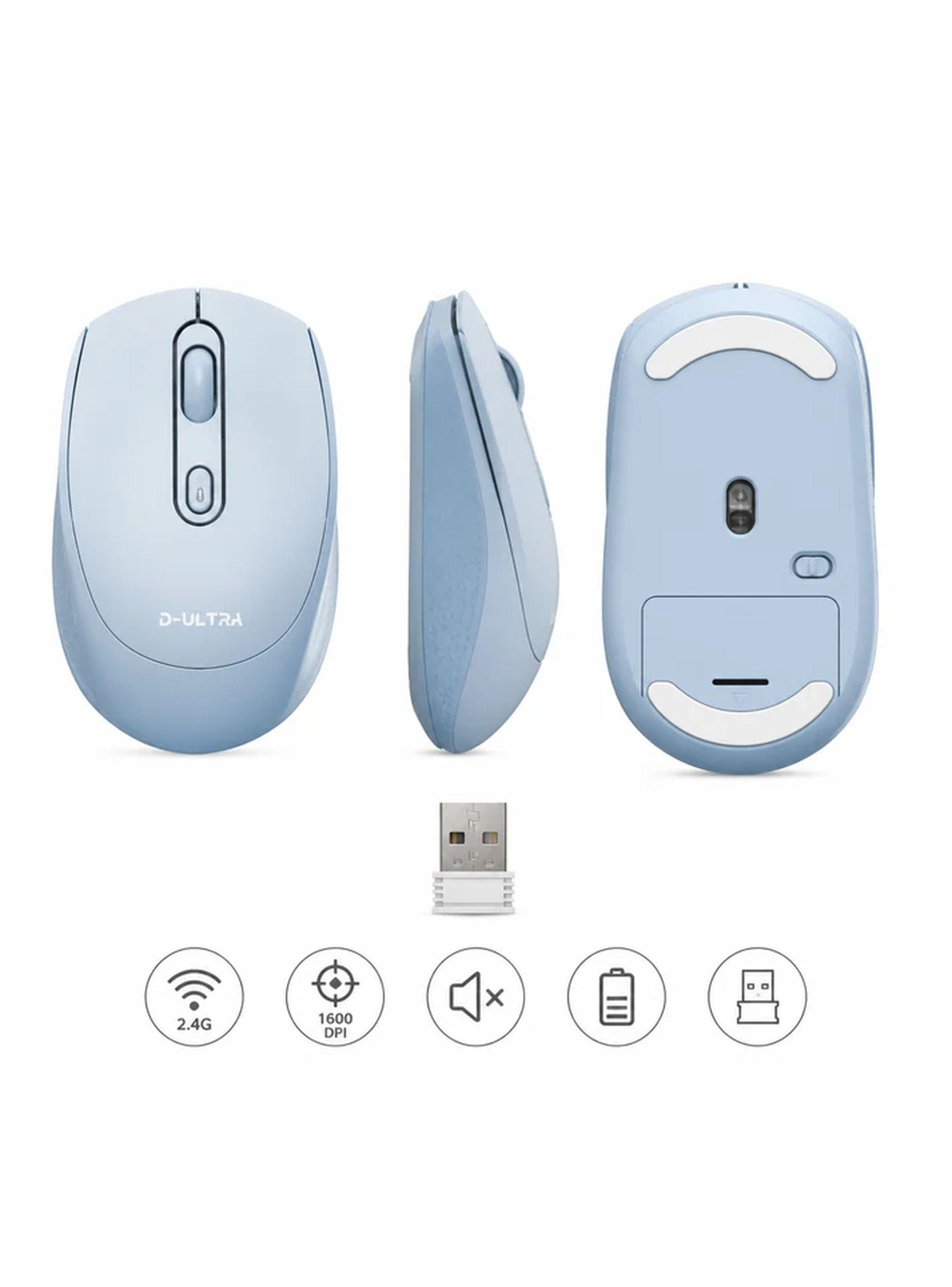 Mouse Inalambrico Compacto 1600 DPI con Receptor USB-2