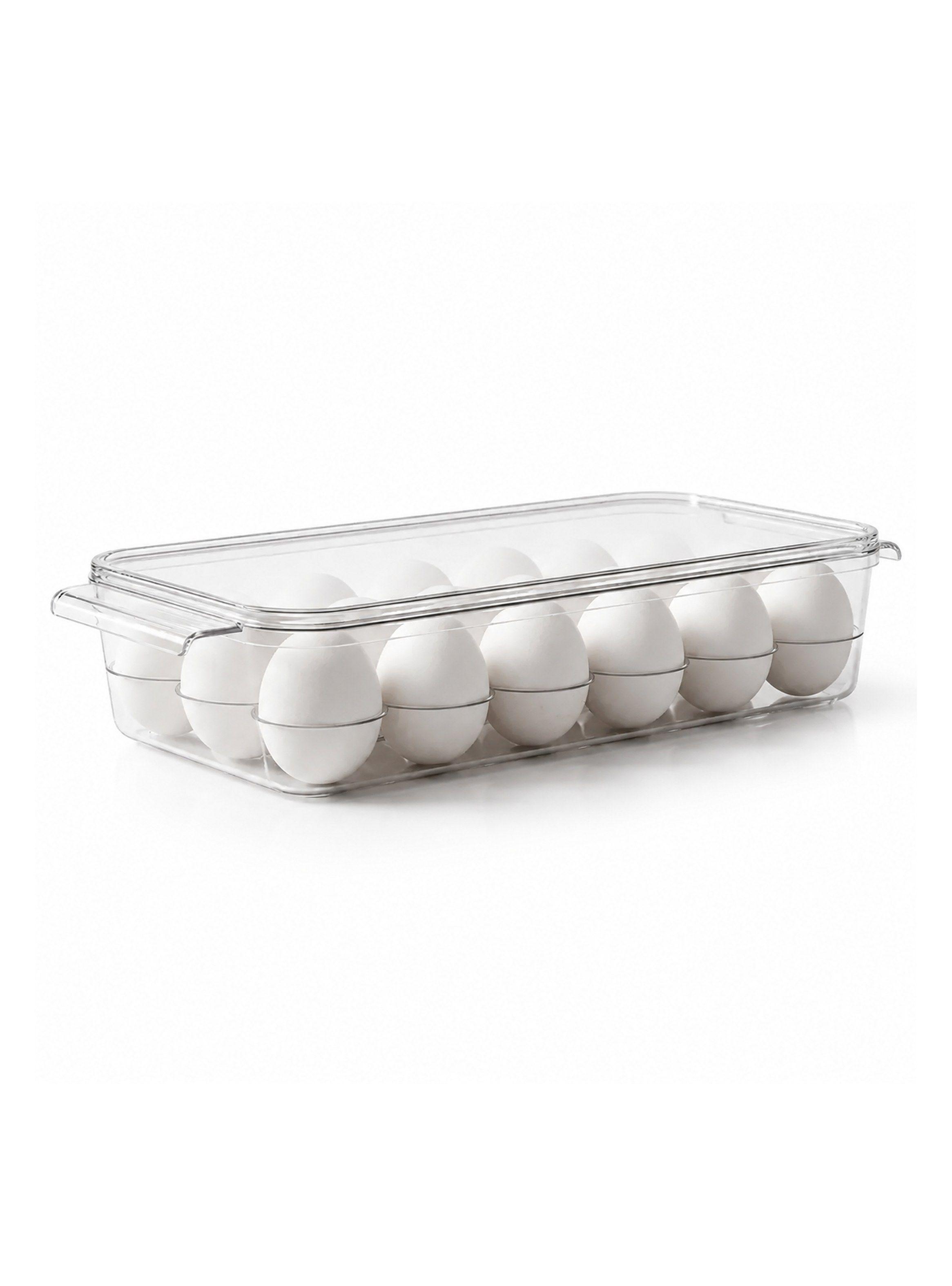Porta Huevos Refrigerador Apilable con Tapa 12 Unidades-0