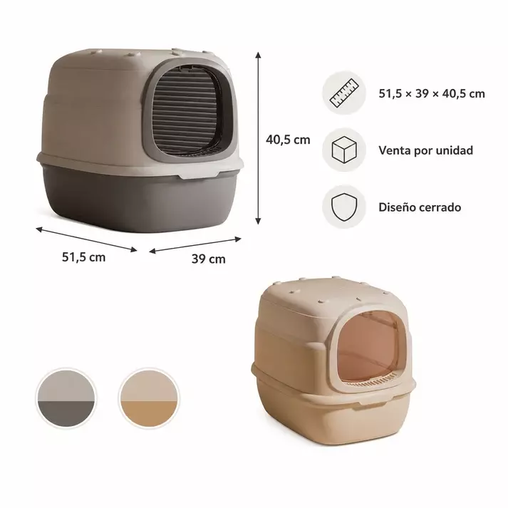 Arenero Cerrado Amplio para Gato 51 5 cm-2
