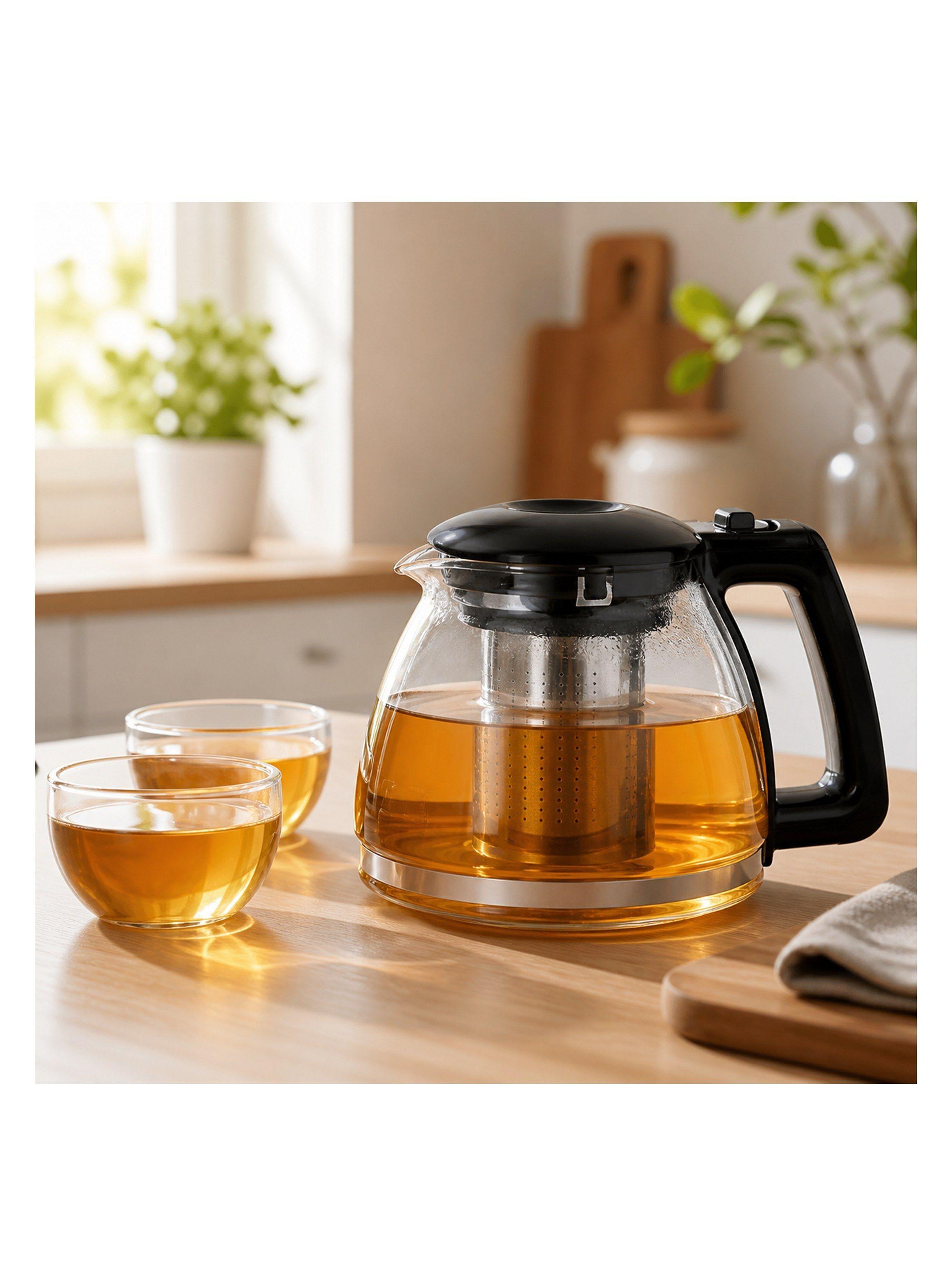 Tetera de Vidrio 1200 ml con Infusor de Acero-1