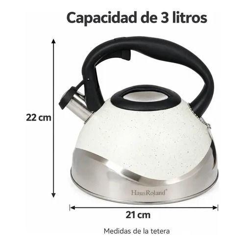 Tetera de Acero Inoxidable 3 Litros Blanca-1