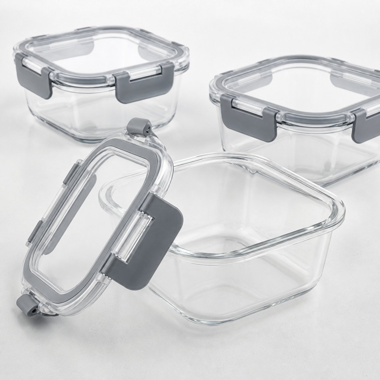 Set 3 Contenedores de Vidrio Herm ticos 520 ml-2