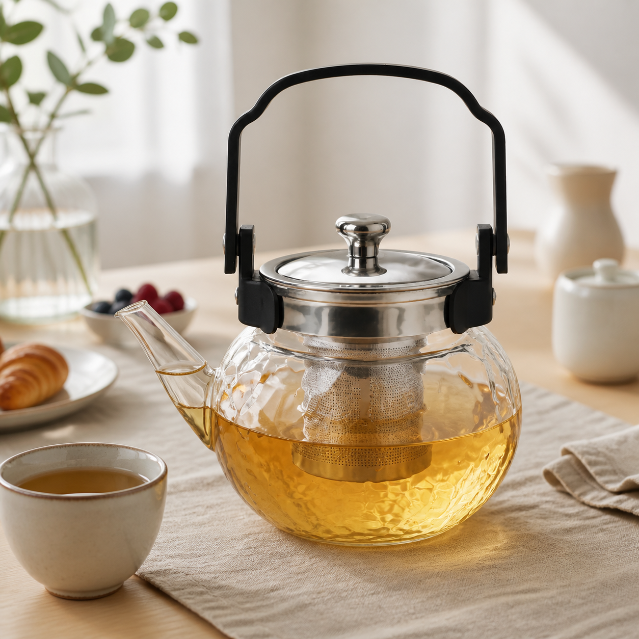 Tetera Infusora de Vidrio con Filtro de Acero Inoxidable 1.5 L-2