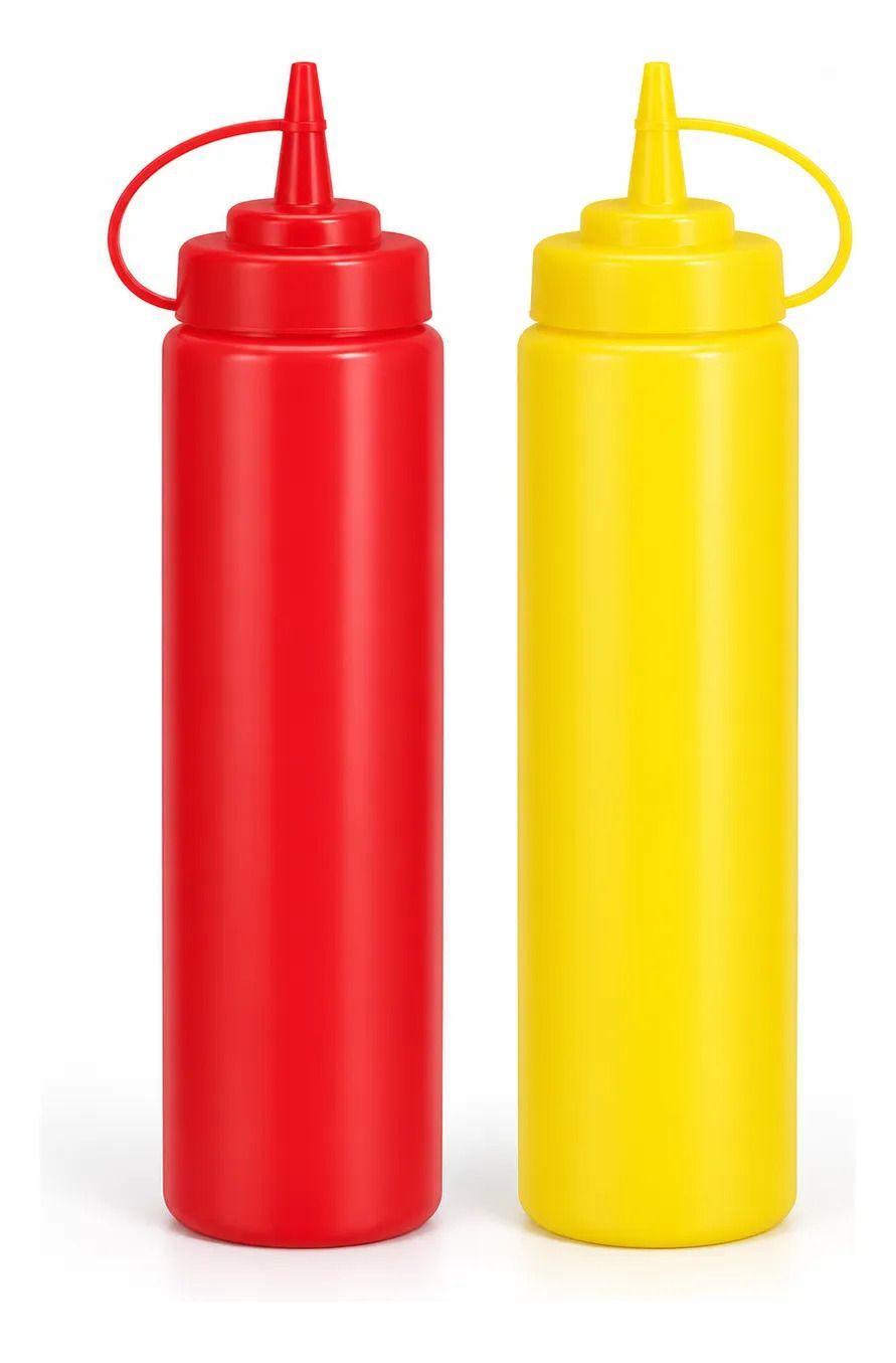 Pack 2 Dispensadores de Salsas 700 ml Rojo y Amarillo-0