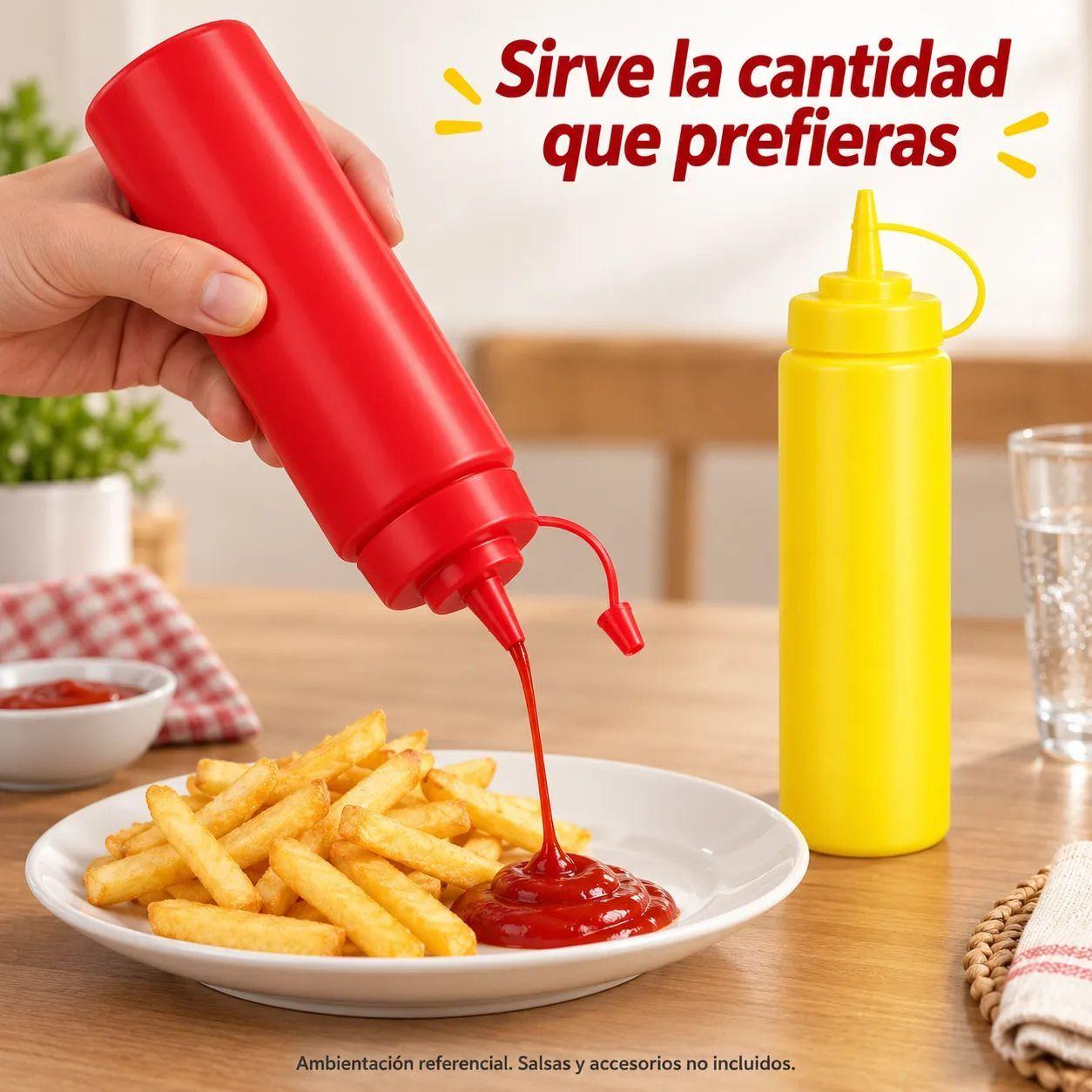 Pack 2 Dispensadores de Salsas 700 ml Rojo y Amarillo-2