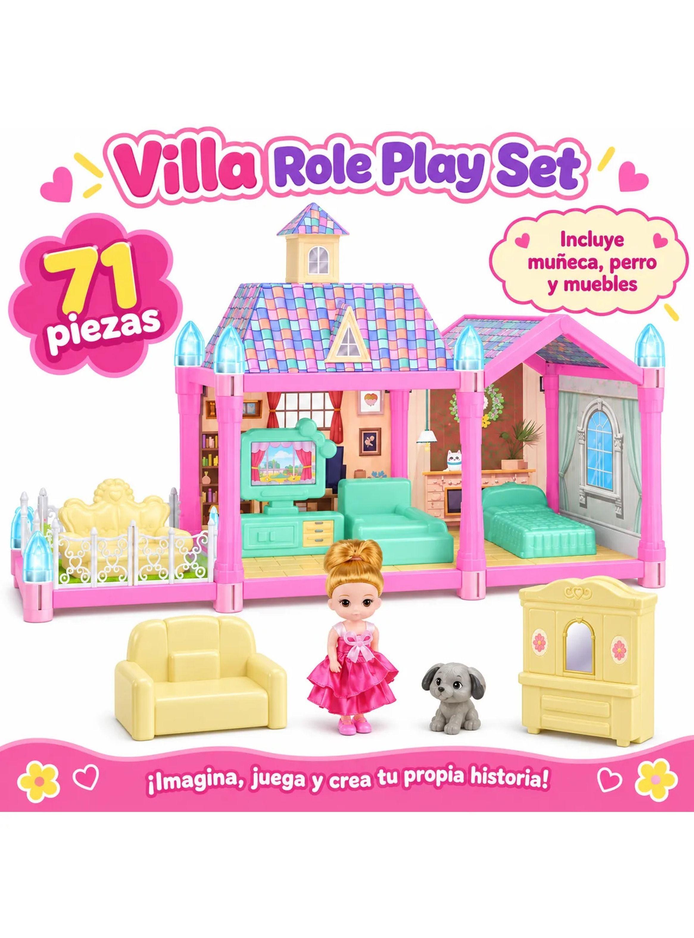 Casa de Mu ecas Armable 71 Piezas con Muebles 40 x 14 x 24 cm-2