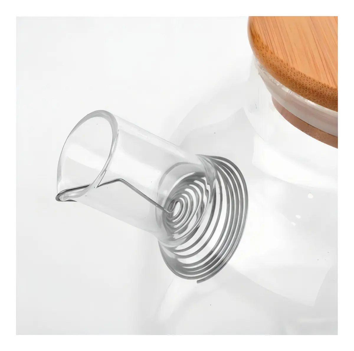 Tetera Vidrio Borosilicato 1 L Infusor Tapa Bamb-2