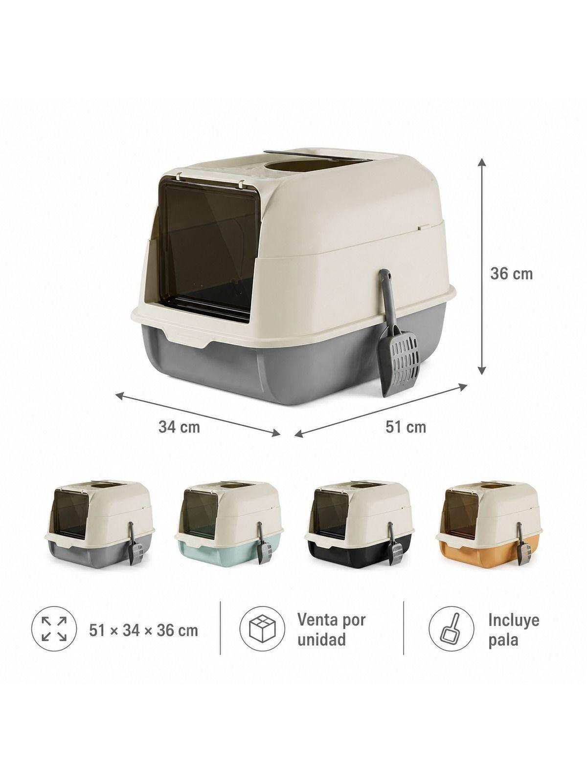 Arenero Cerrado para Gato 51x34x36 cm con Pala-2