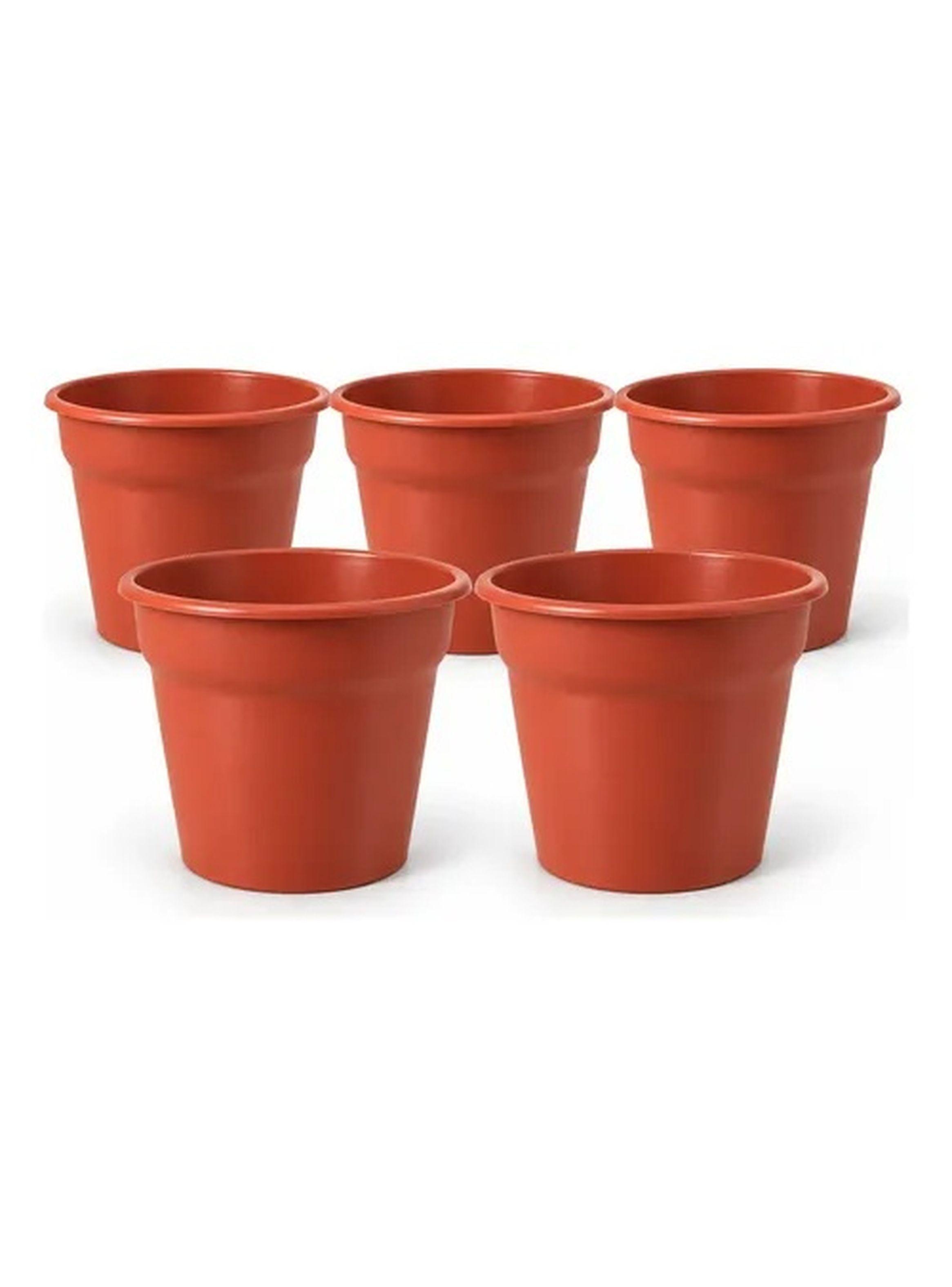 Pack 5 Maceteros de Plastico Duro N21 21 x 17 cm Terracota-0