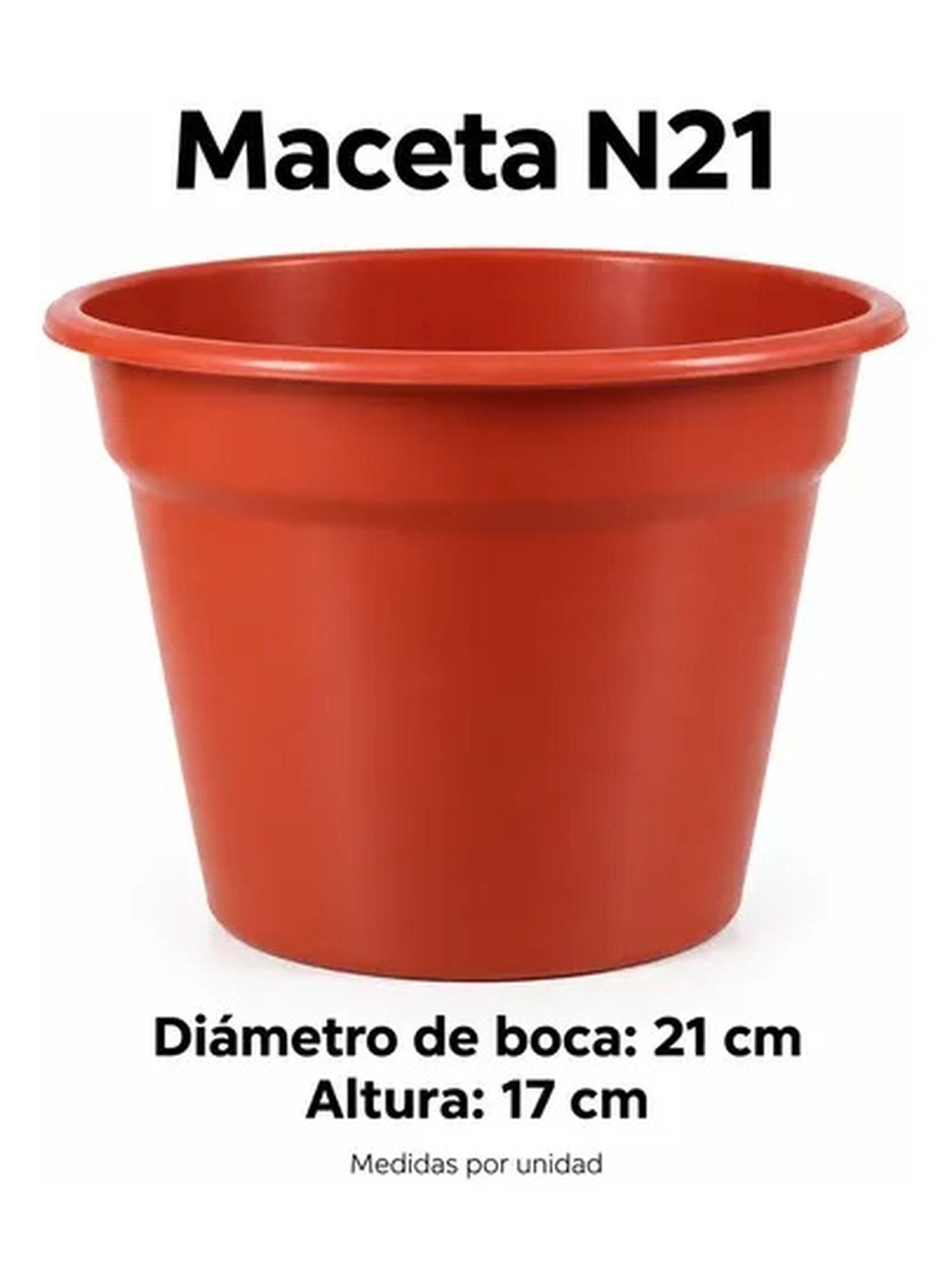Pack 5 Maceteros de Plastico Duro N21 21 x 17 cm Terracota-1
