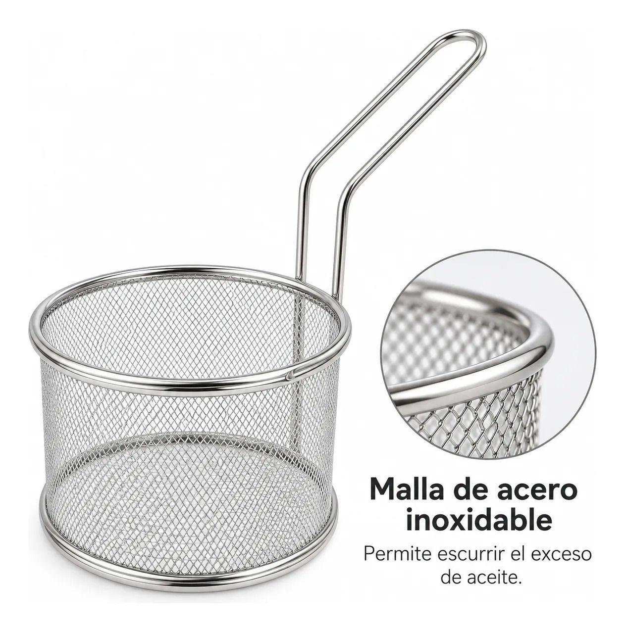 Canasto Freidor de Acero 13 x 9 cm con Mango-2