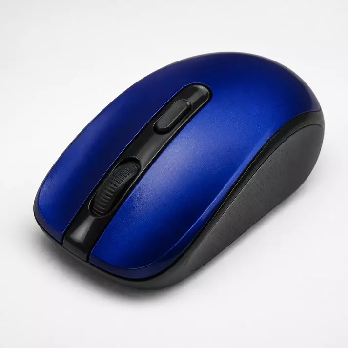 Mouse Inalambrico Ergonomico 1600 DPI Azul con Receptor USB-6