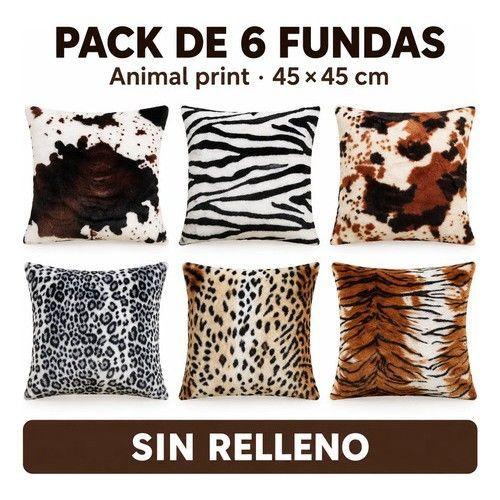 Pack 6 Fundas de Coj n 45x45 cm Animal Print-2