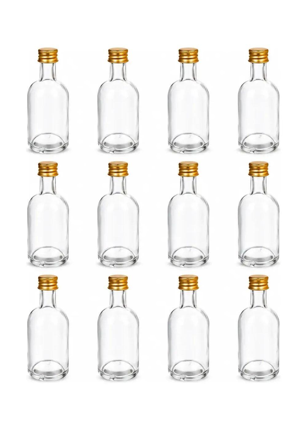 Pack 12 Mini Botellas Vidrio 50 ml Tapa Met lica-0