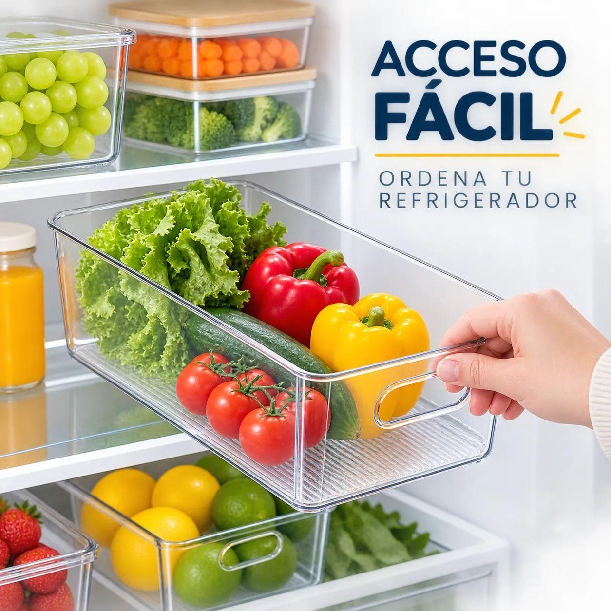 Caja Organizadora para Refrigerador Transparente con Asas 26 5 cm-2