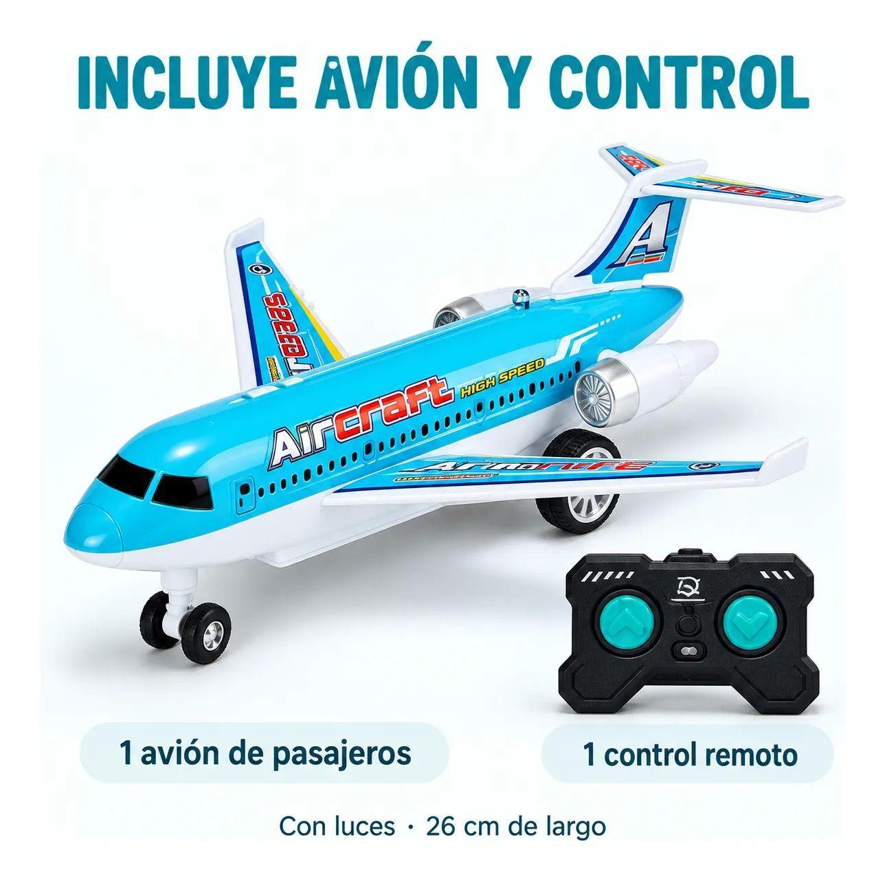 Avion de Pasajeros a Control Remoto con Luces 26 cm-1