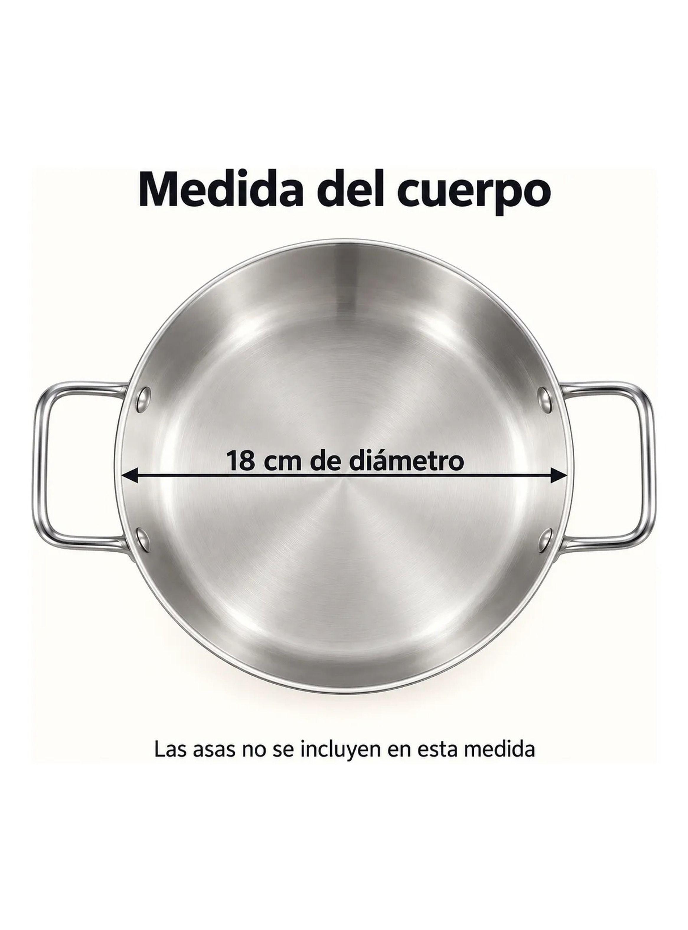 Sarten de Acero Inoxidable 18 cm con Dos Asas-1