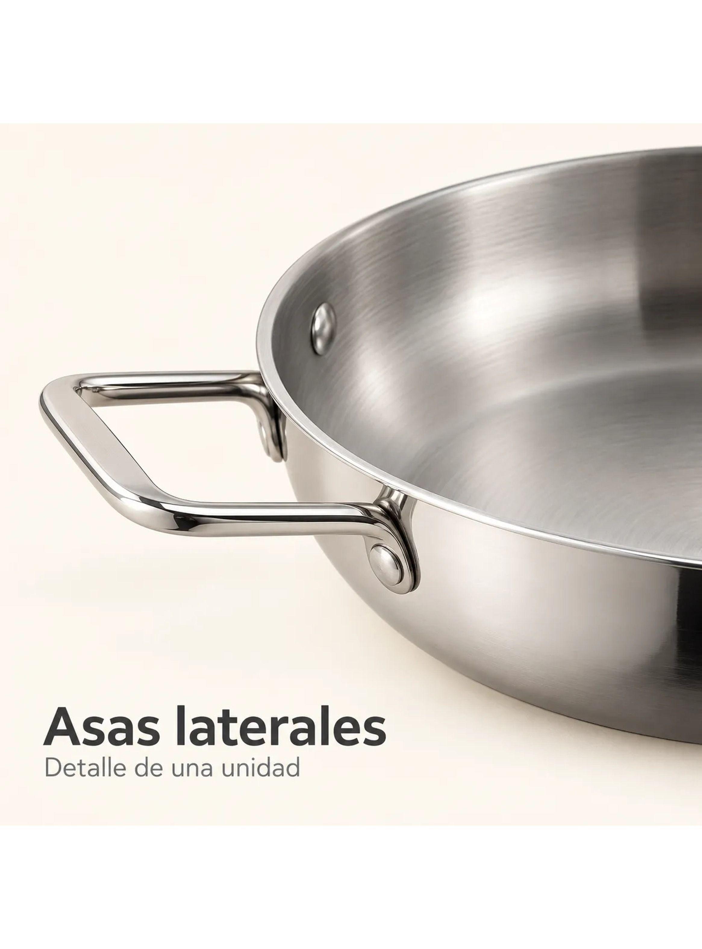Sarten de Acero Inoxidable 18 cm con Dos Asas-2