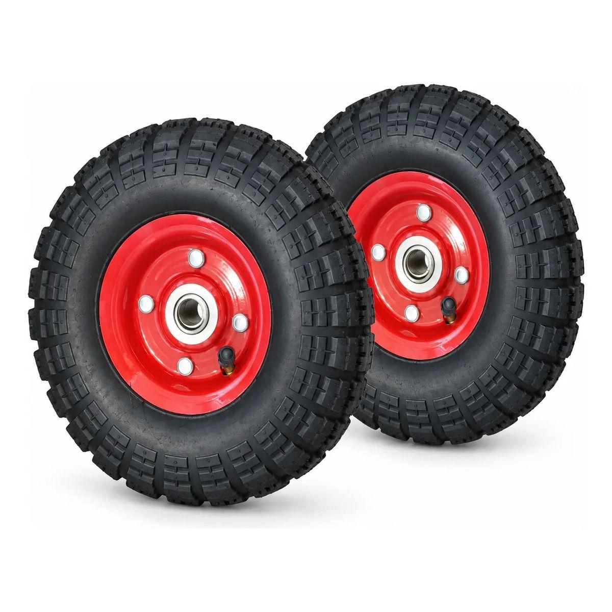 Pack de 2 Ruedas Inflables para Carro 26 cm Llanta Roja-0