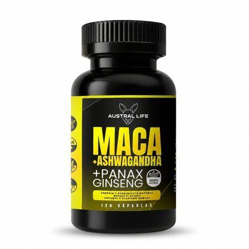 Maca Ashwagandha Panax Ginseng 120 Cápsulas Austral Life-0