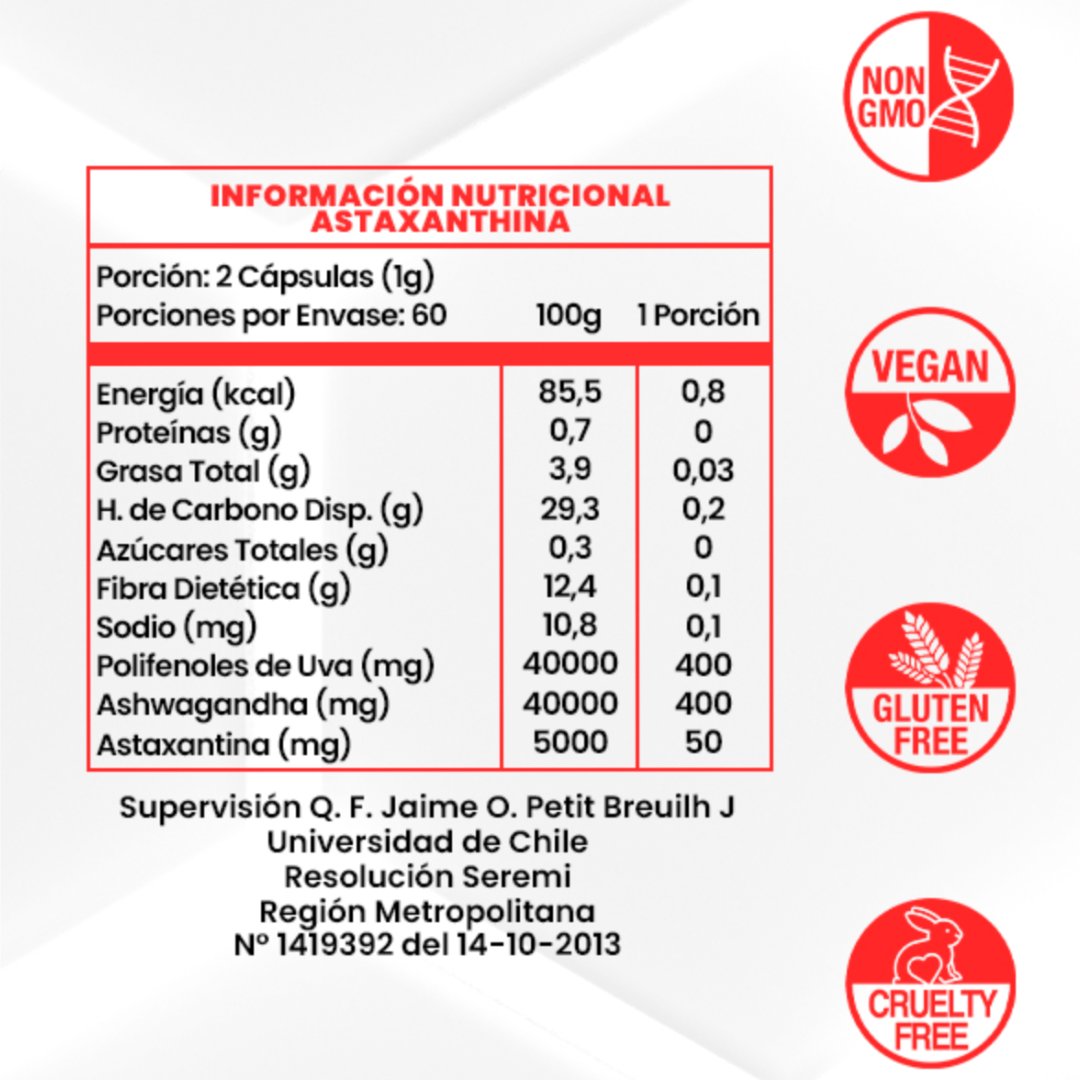ASTAXANTINA ASHWAGANDHA EXTRACTO DE SEMILLA DE UVA 120 CAPSULAS-2