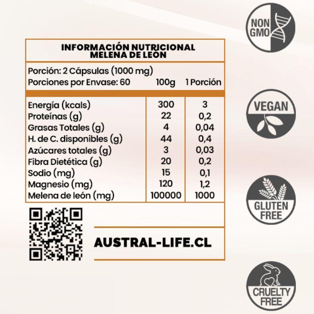 Melena de Leon 1000mg 120 C psulas Austral Life-2