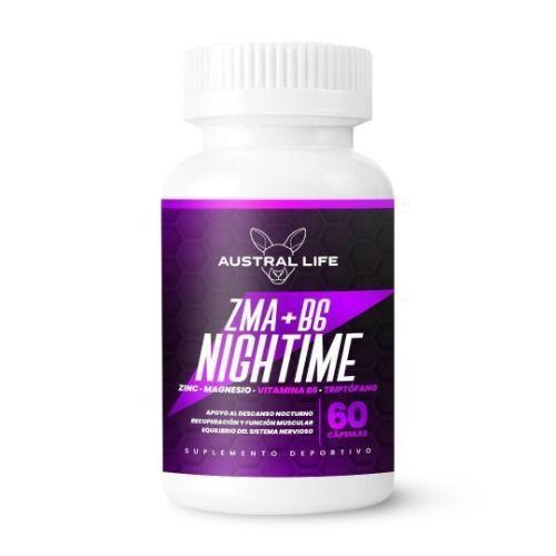 ZMA B6 Nighttime Zinc Magnesio Triptófano 60 Cápsulas Austral Life-0