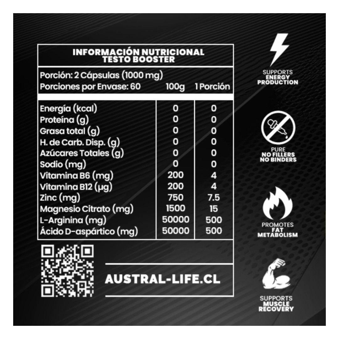 Testo Booster 120 C psulas Austral Life-1