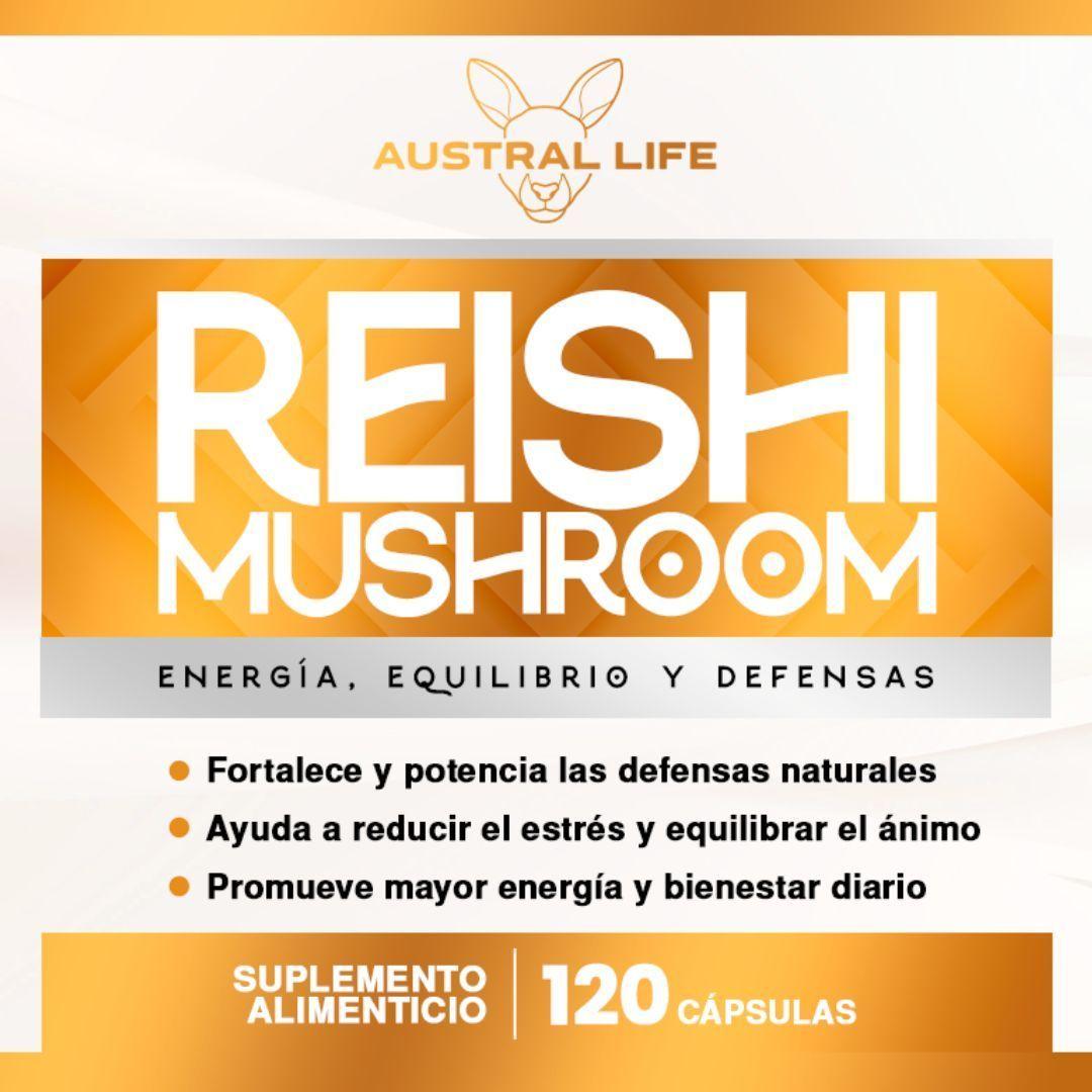 Reishi Mushroom 1000mg 120 C psulas Austral Life-3