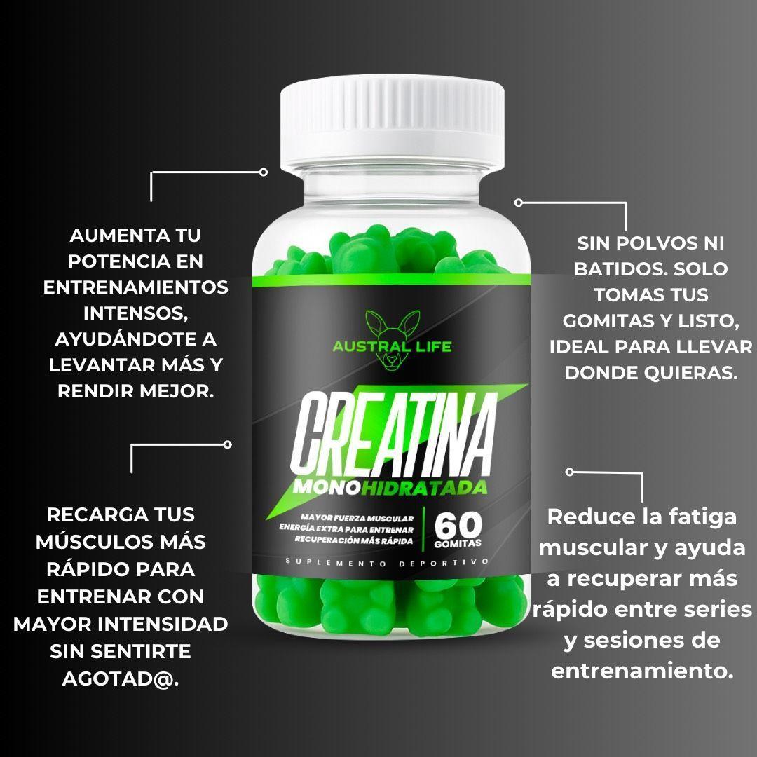 Creatina Monohidratada 5000mg Sabor Manzana 60 Gummies Austral Life-3