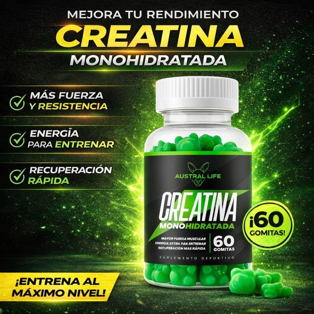 Creatina Monohidratada 5000mg Sabor Manzana 60 Gummies Austral Life-6