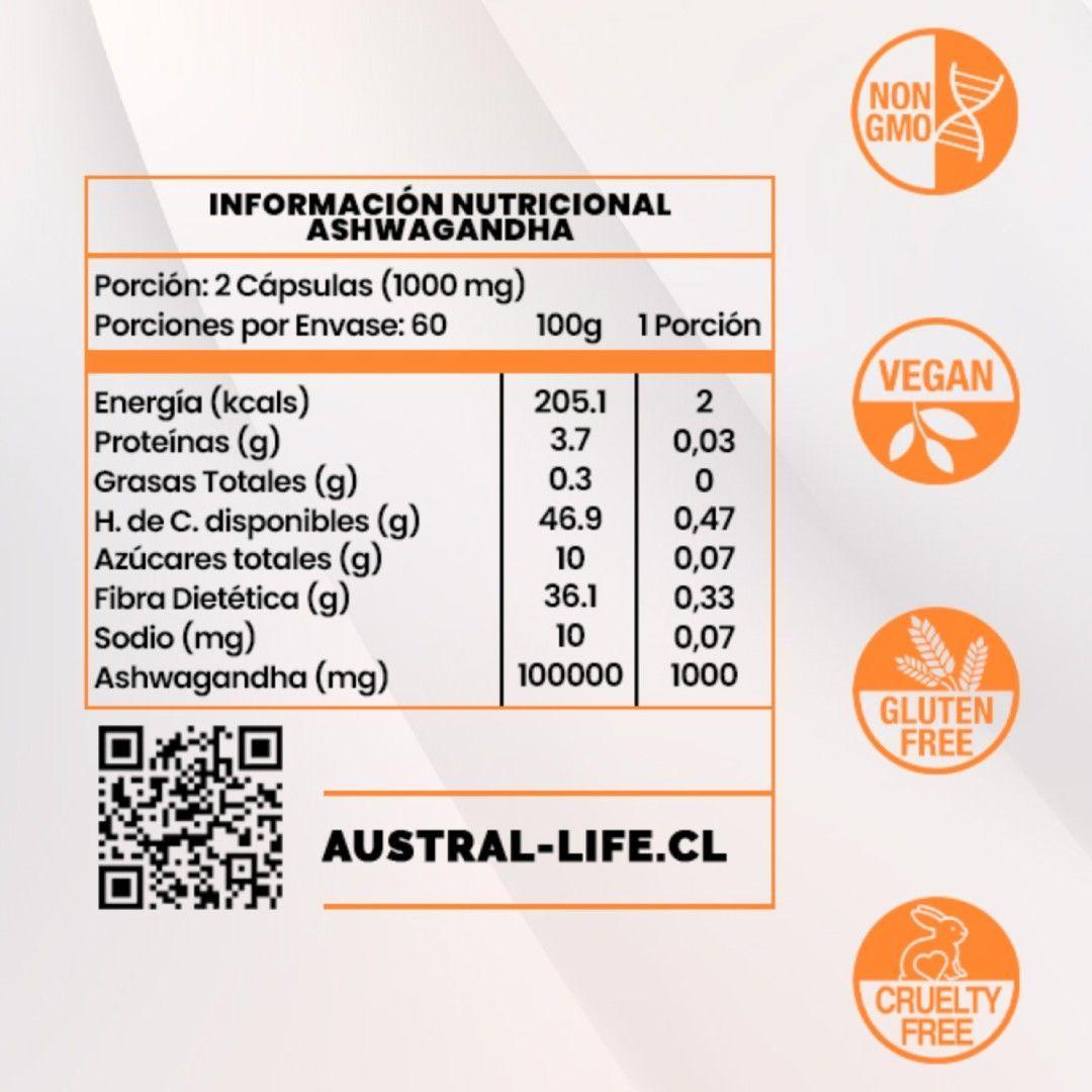 Ashwagandha 1000mg 120 C psulas Austral Life-1