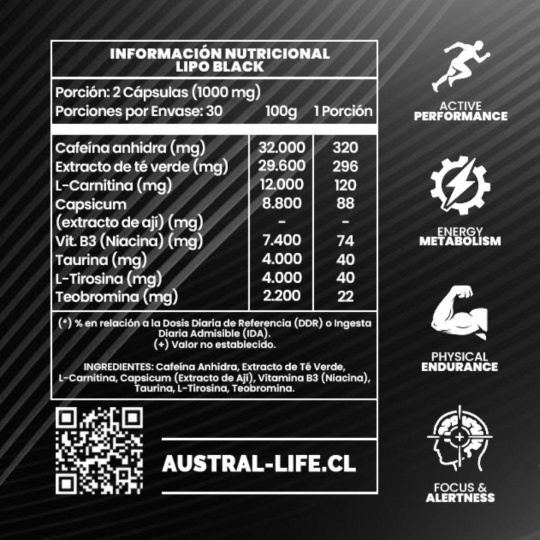 Lipo Black 60 Cápsulas Austral Life-1