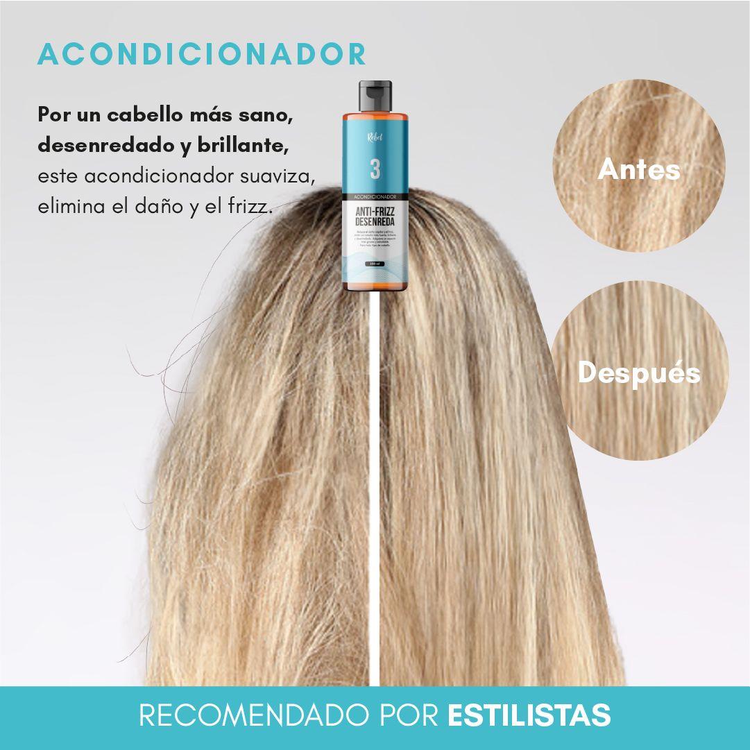 Acondicionador Anti-Frizz, Desenreda y Brillo - Paso 3-6