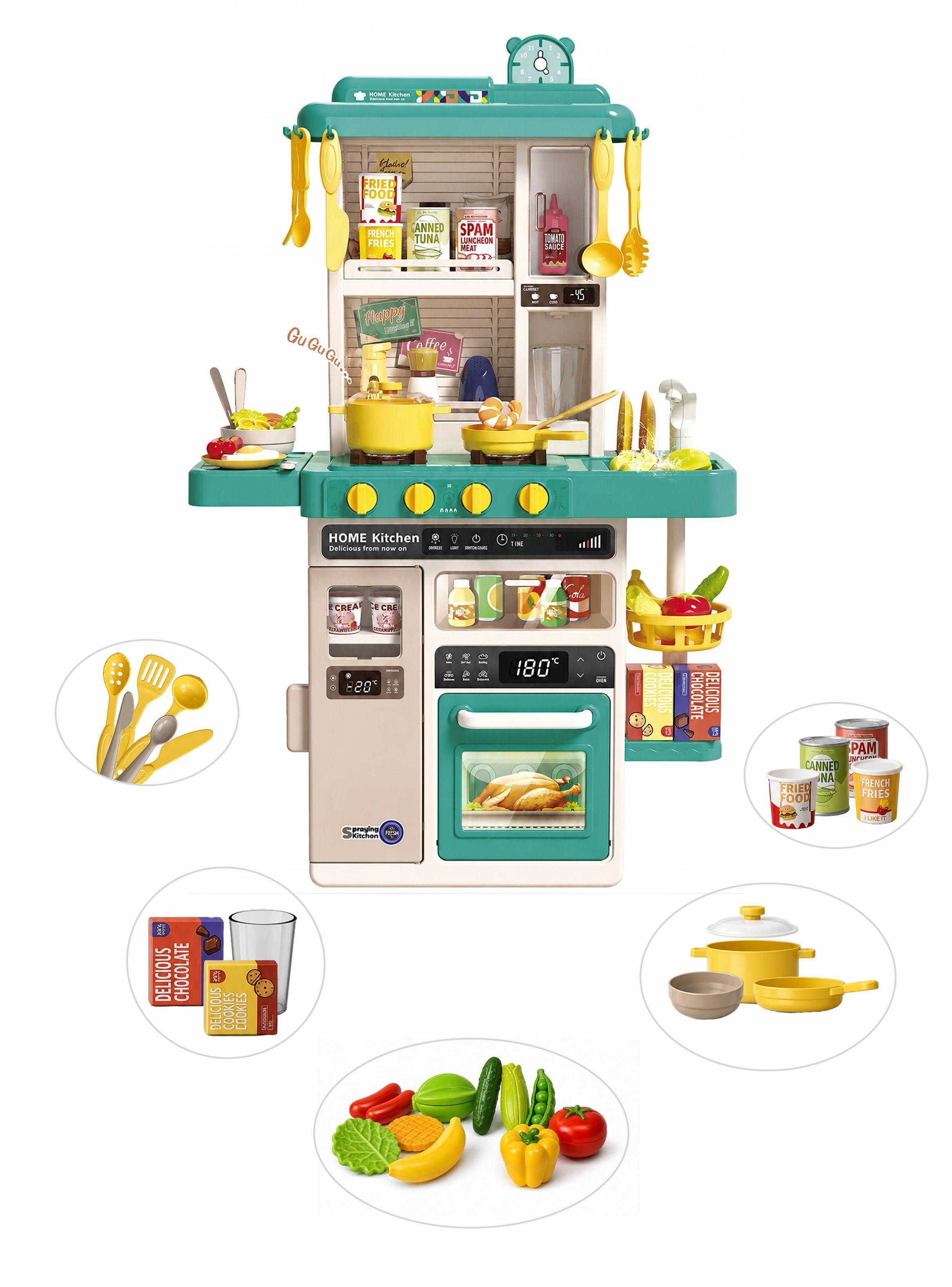 Cocina de Juguete Grande 78CM con Vapor Agua Luz y Sonido Rolin-0