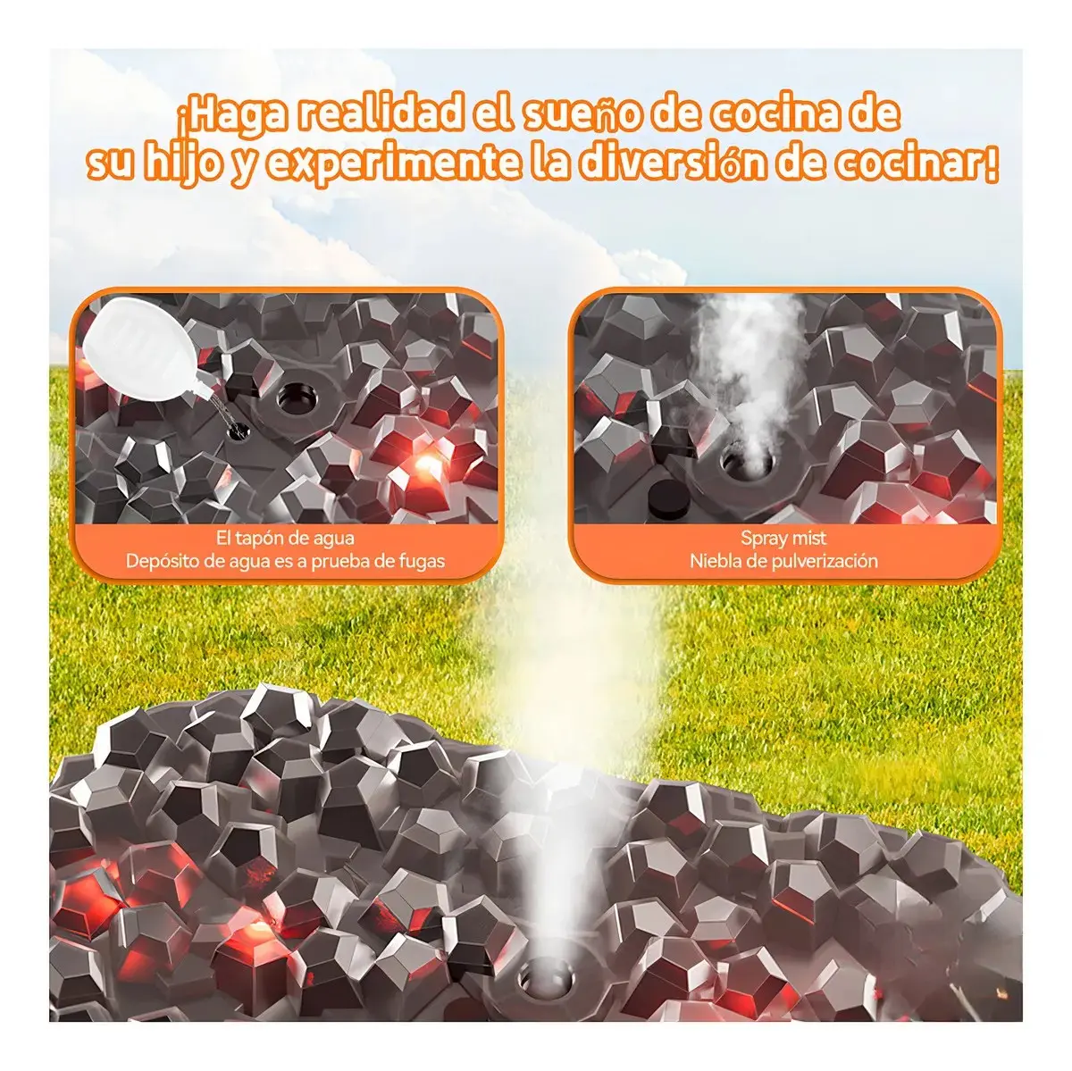 Parrilla Juguete 68 Piezas Con Luz Sonido Vapor Para Ninos-4