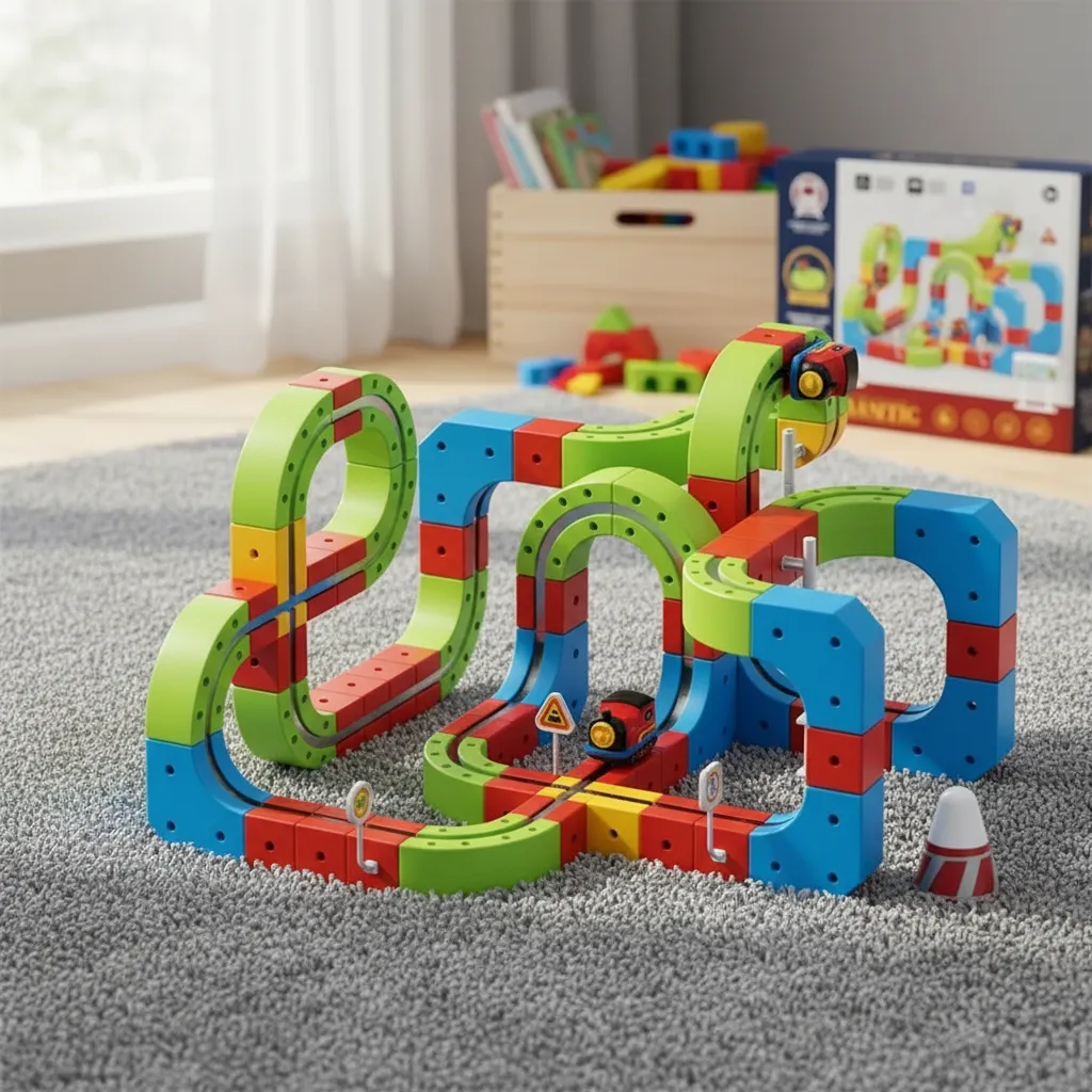 Pista Tren Magnética Juguete Didactico 146 Piezas Multicolor-3