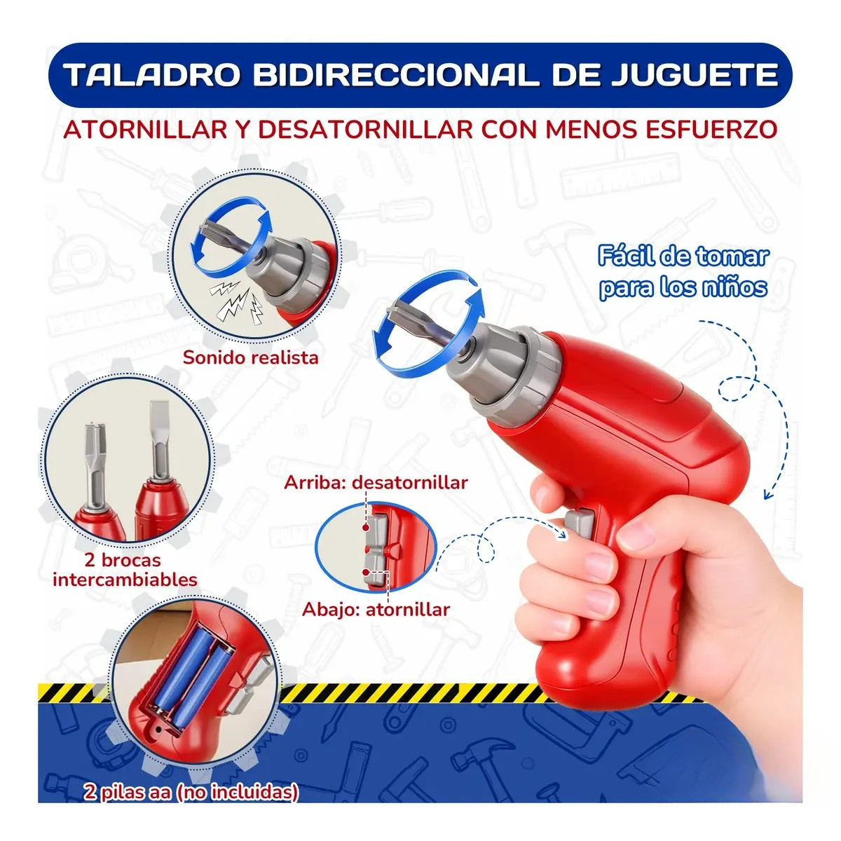 Juego Banco Herramientas Con Taladro Juguete 144 Piezas-3