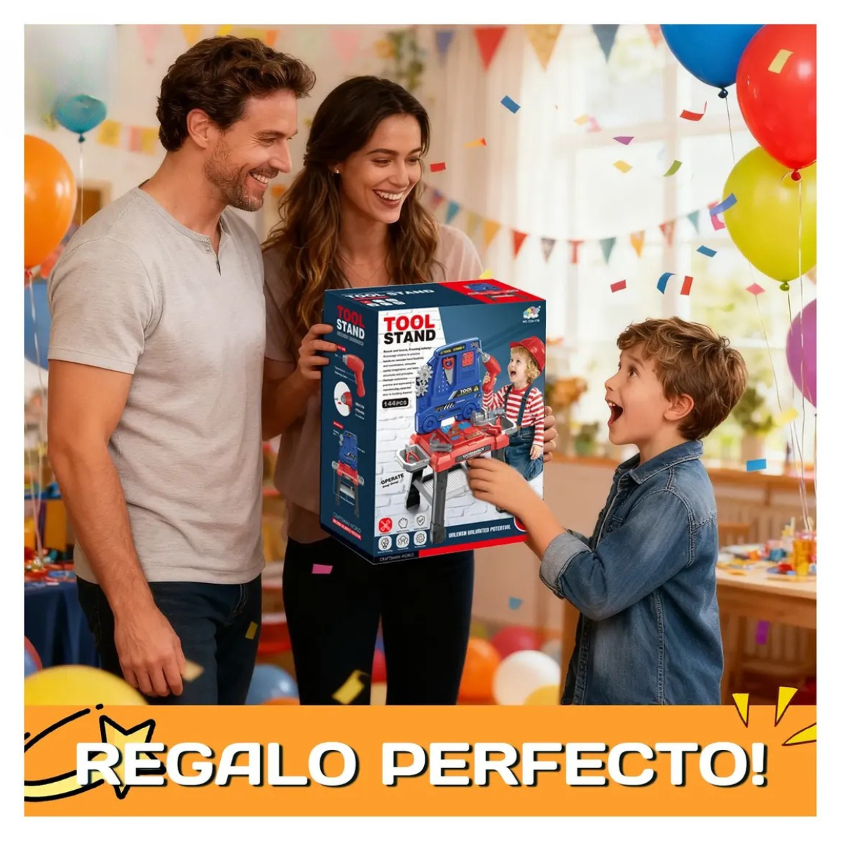 Juego Banco Herramientas Con Taladro Juguete 144 Piezas-5