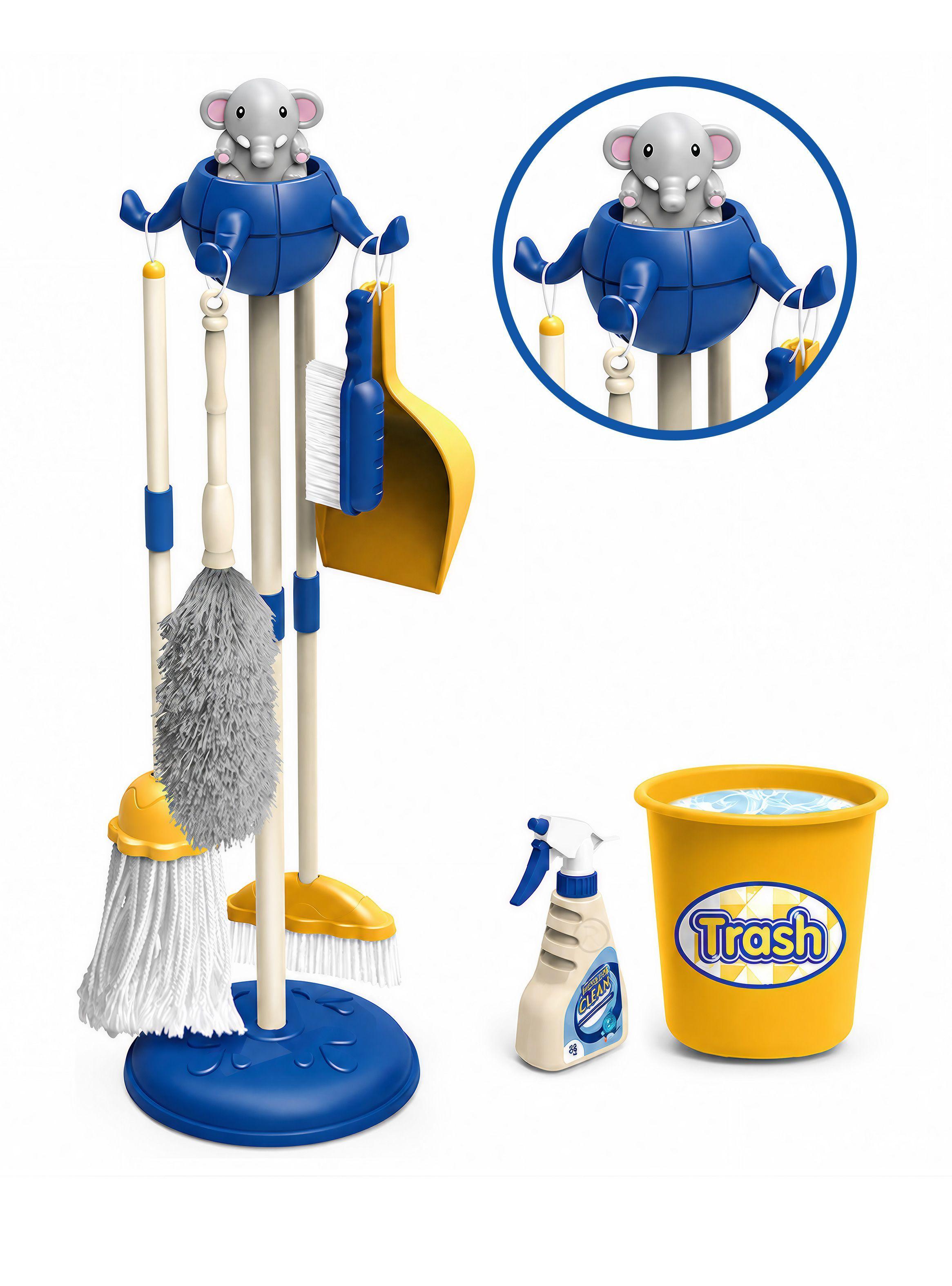 Juguete Set Aseo Limpieza Para Ni os Didactico con 11 accesorios Azul Rolin-0