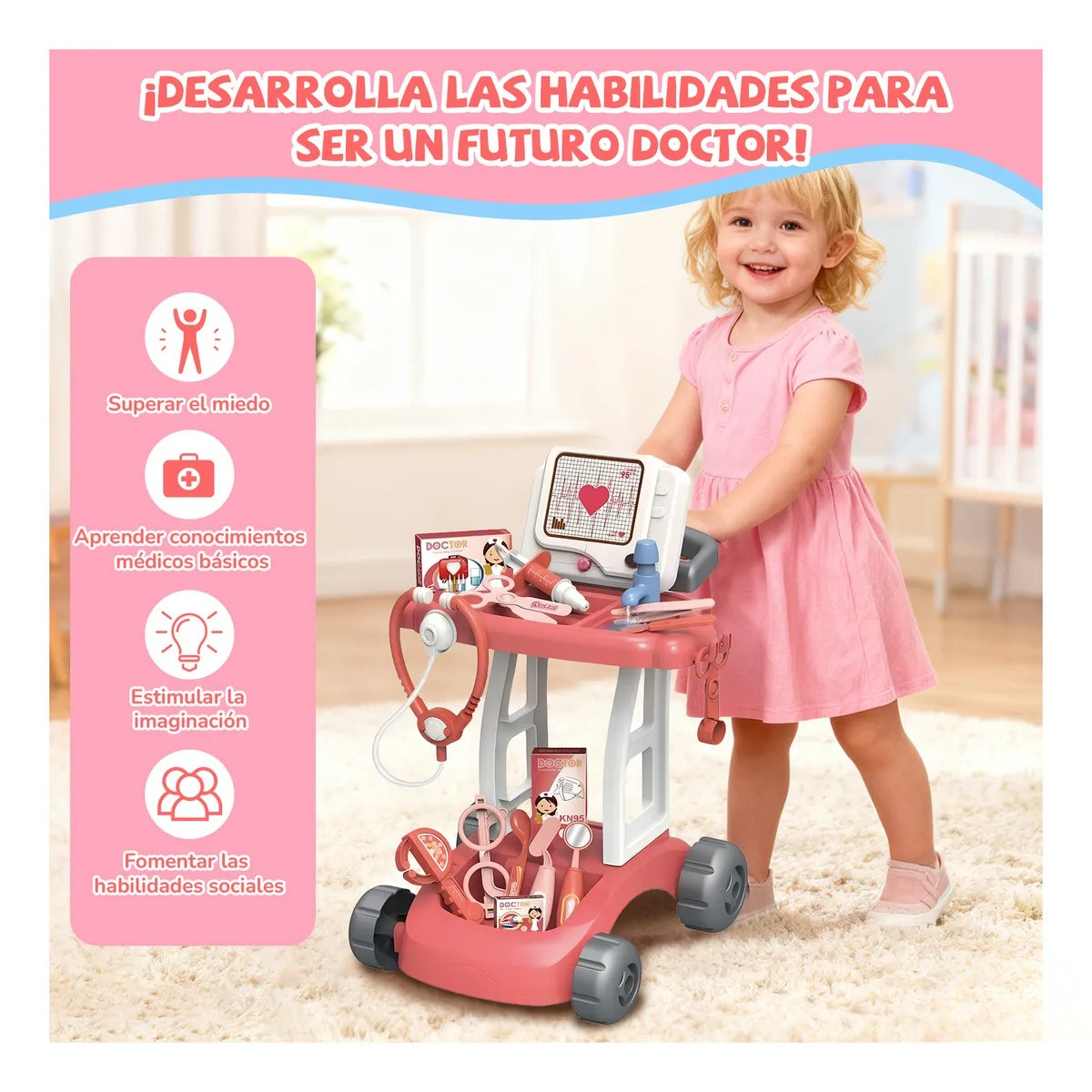 Set Juguete Carrito Doctor Con Luz Y Agua 14 Accesorios-2