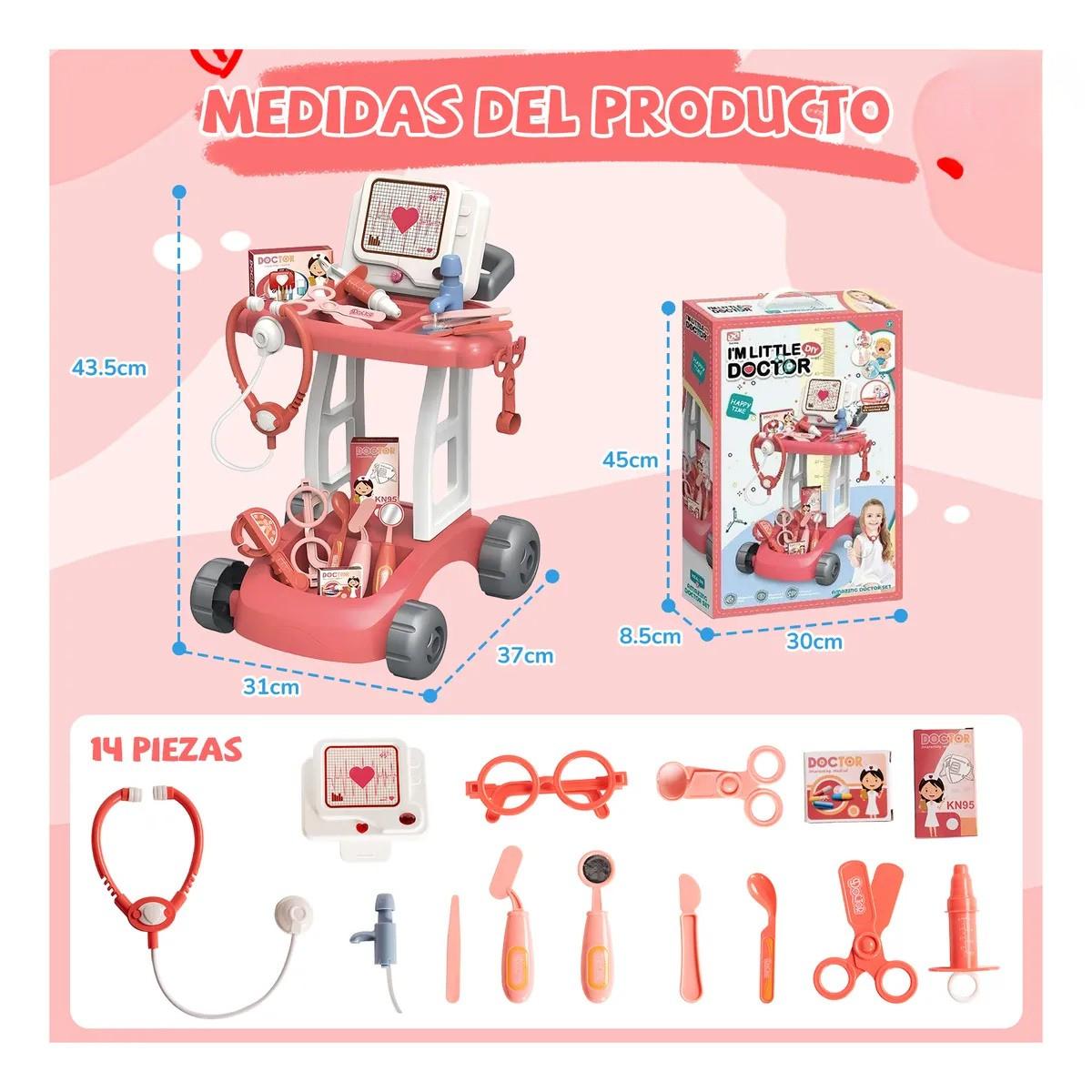 Set Juguete Carrito Doctor Con Luz Y Agua 14 Accesorios-1