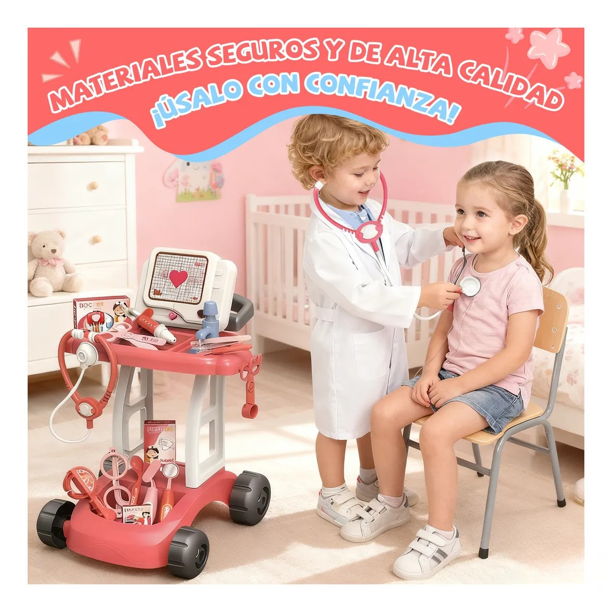 Set Juguete Carrito Doctor Con Luz Y Agua 14 Accesorios-3